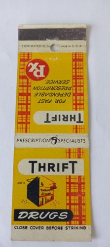 Thrift drug store matchcover - thrift,