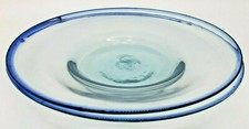 SET 2 Blue Art Glass Plates