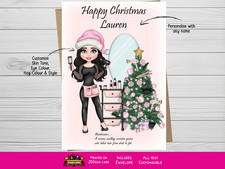 Hairdresser Christmas Card, New Job Card, Personalised Hair Stylist Christmas