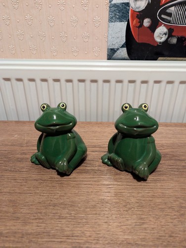 Ceramic garden green frogs 2 - garden,