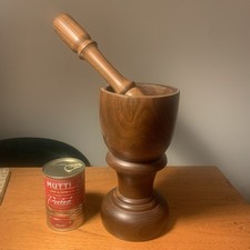 Huge acacia wood pestle and mortar double ended pestle 