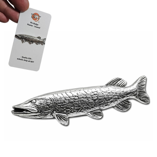Pike pin badge pewter large - pewter,