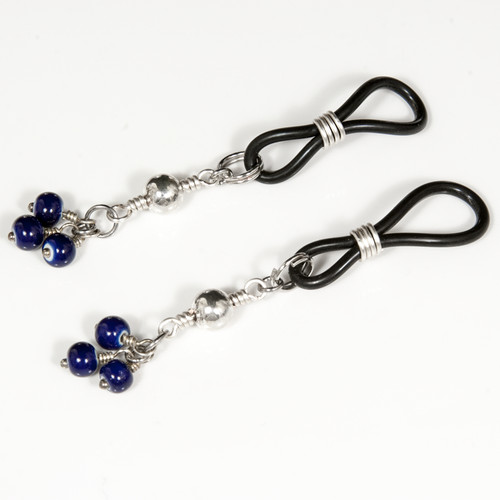 Blue erotic nipple jewelry - nipple,