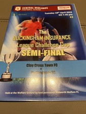 Clay Cross Town FC v Nottingham FC Programme League Cup semi final 2023