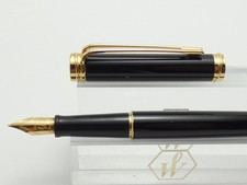 Waterman Harmonie Black Laque Fountain Pen, GT, Med GP Steel Nib  *Near MINT*