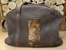 Men’s Leather Weekend Bag Cowhide Panel Holdall – Handmade Travel Duffel