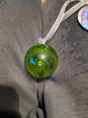 Vintage blown glass - glass, green