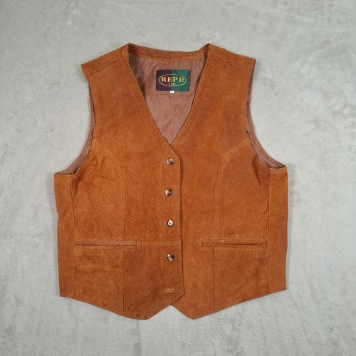 Repp waistcoat womens - l, brown
