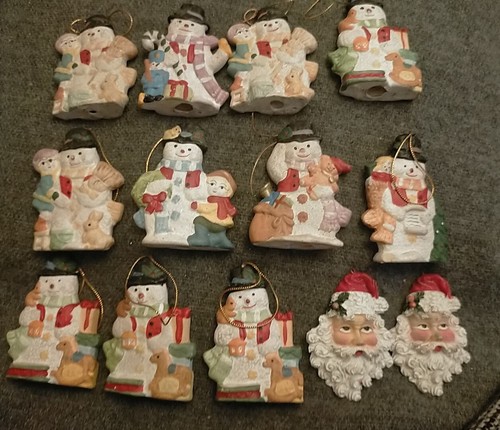 Vintage resin snowman - snowman, &