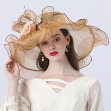 Organza Hat Church Dress Wide