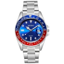 Red Dial Silver Strap Rolex