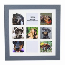 REAL WOOD Square Multi Aperture Photo Picture Frame Instagram Wide Collage 4x4