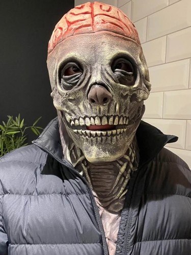 Zombie skull mask with - with, exposed