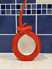 Murano Glass 'Love Knot' Sculpture Red Freeform  Art Glass 10 inches tall