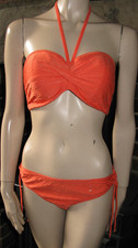 CLEO BY PANACHE BIKINI Orange Halter Neck Top 32E 70E BRIEF Pants 10 S M