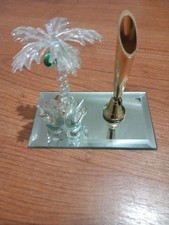 Mirrored Glass Swan Pen Holder Desk Organizer 10cm X 6cm X 9cm High
