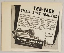 1950 Print Ad Tee-Nee Small Boat Trailers Made in Youngstown,Ohio