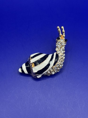 Gold tone rhinestone snail - tone,