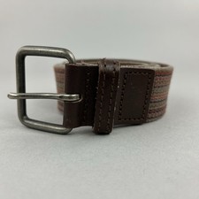 Fatface Leather Trim Fabric Webbing Classic Sports Belt Size S  39" Long Length
