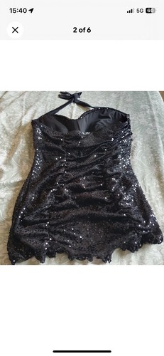 Unique vintage black sequin - black,