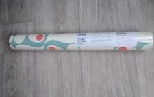 Orla Kiely Wallpaper Roll - Acorn Spot - Sea Blue And Poppy