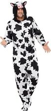 Cow Costume, Black & White with Hooded All in One, Party Animals Fancy Dress Med