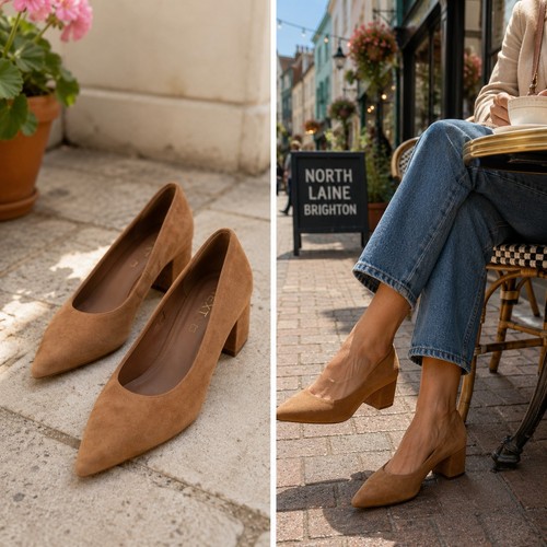 Next tan suede leather court - leather,