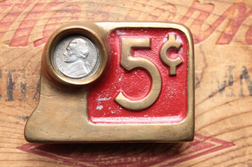 Vintage solid brass cent - vintage,