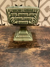 Dartmouth Pottery Devon Green Square Vase Planter Vintage Mud Century Retro