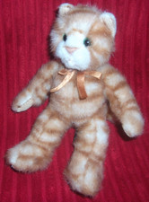 Tabatha Ginger + White Cat Soft Toy by Russ Berrie (approx 20cm/ 8 inches tall)