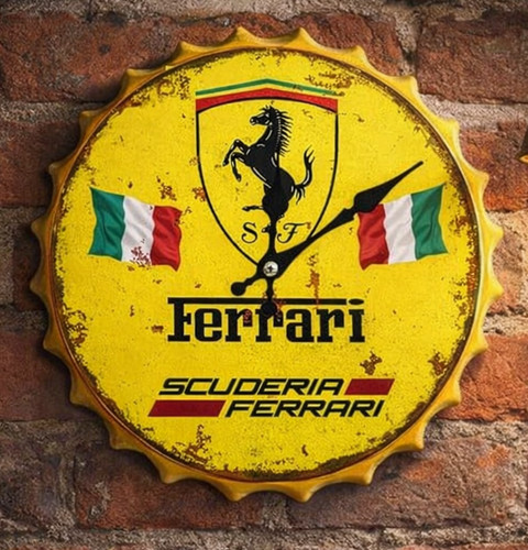 Ferrari yellow car clock - car,