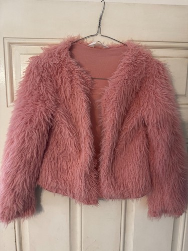 Girls pink faux fur fluffy - h&m,