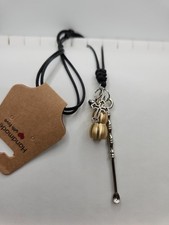 Secret Mini Stash Snuff Spoon Neckalce Blasphemy Vintage Style Cross Hidden Mens