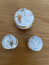 Crummles Commissioned By Royal Doulton Snowman Enamel Trinket Boxes Ltd Edition 