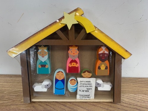 Children nativity set wood - set,
