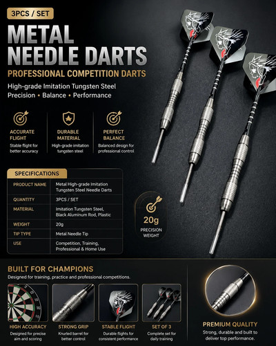 22g tungsten darts set - tungsten, 3
