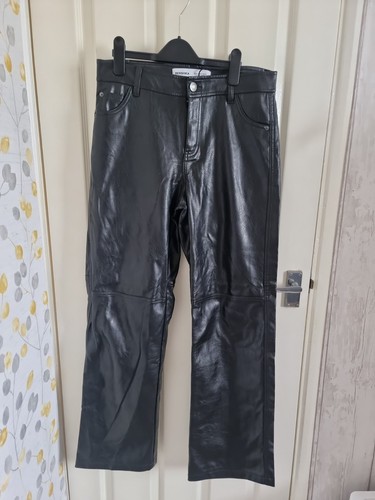Faux leather trousers size m - faux,