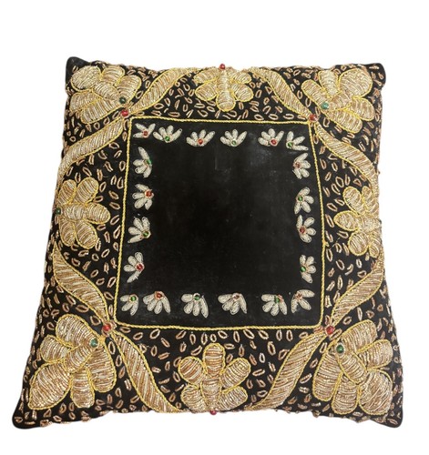 Throw pillow black and gold - black,