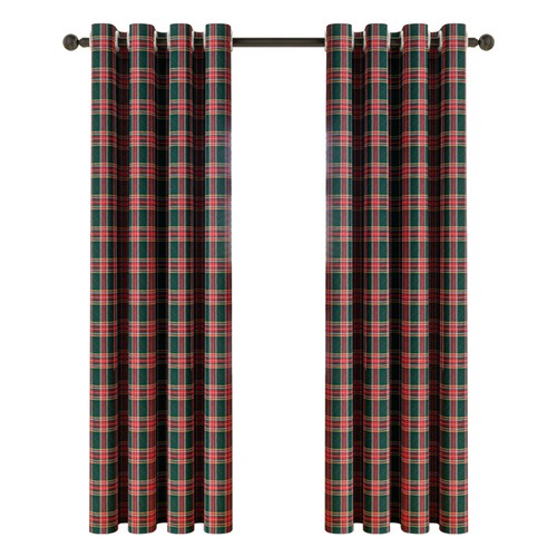 Christmas plaid curtain soft - christmas,