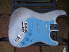 Fully Loaded Silver/Blue Strat Style Swirl Body with pickups, bridge - project