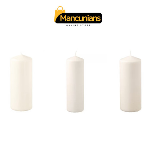 Unscented white pillar candle - white,