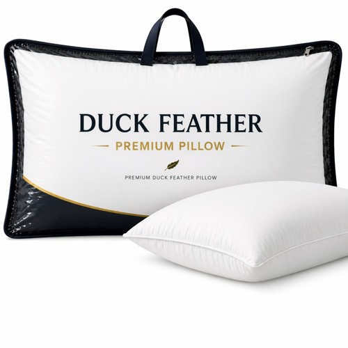 Duck feather pillows - feather, pair