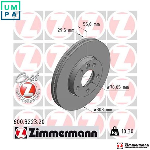 Brake disc 600 3223 for - disc, 600.3223.20