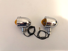 Universal Motorcycle Chrome Metal Bullet Indicator Housing - Short Stems