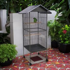 Large bird cage rolling metal - cage,