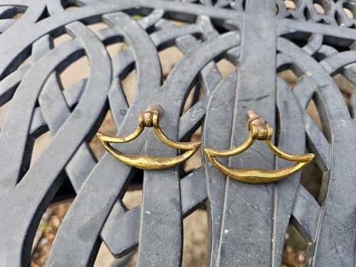 Pair antique gilt brass - pair,
