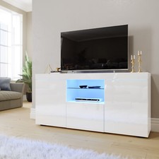 White modern stand unit - tv,