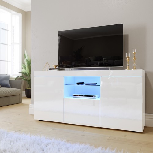 White modern stand unit - tv,