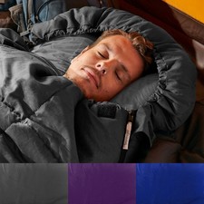 Silentnight Sleeping Bag Adult Camping Outdoor 3 Season Single Blue Black Purple