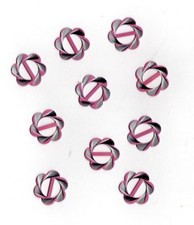 10 Pink & Silver Flower Ribbon Sliders New